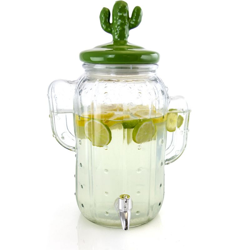Gibson Home Cactus Cooler 1.3 Gallon Glass Drink Dispenser