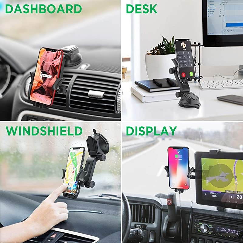 Car Phone Mount Holder Hands Free Car Phone Holder Dashboard Gravity Cell Phone Holder Mount with Auto Retractable Clamp Maximum Angle Adjustment for iPhone XRXS MaxX87 Galaxy S10S9Note 9
