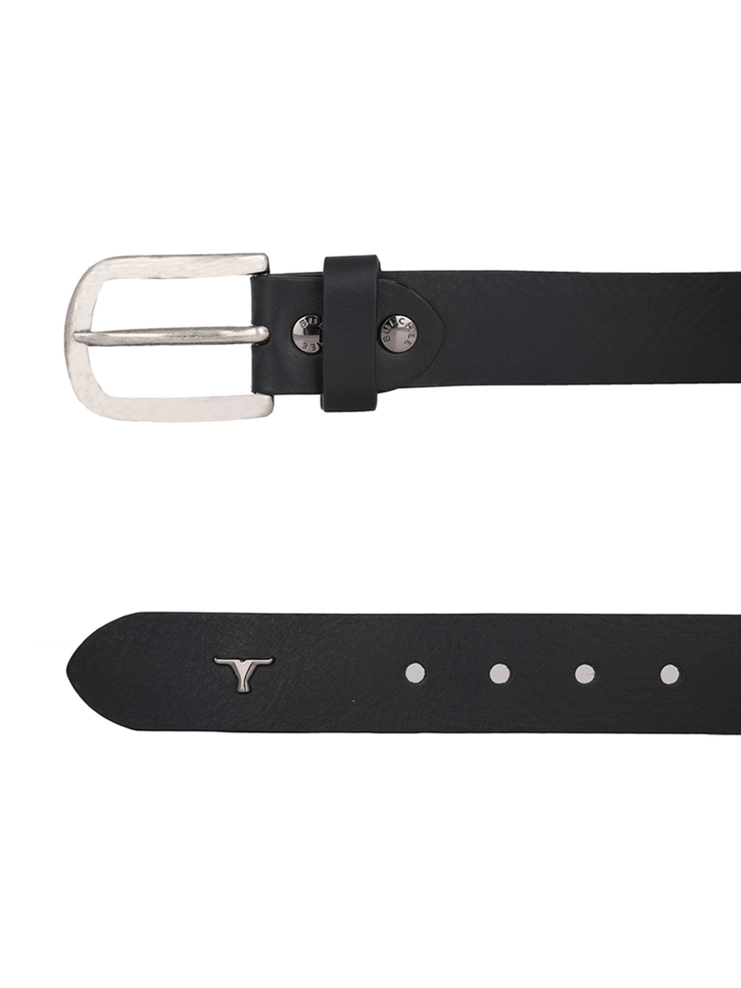 BULCHEE Black Leather Casual Belt for Men