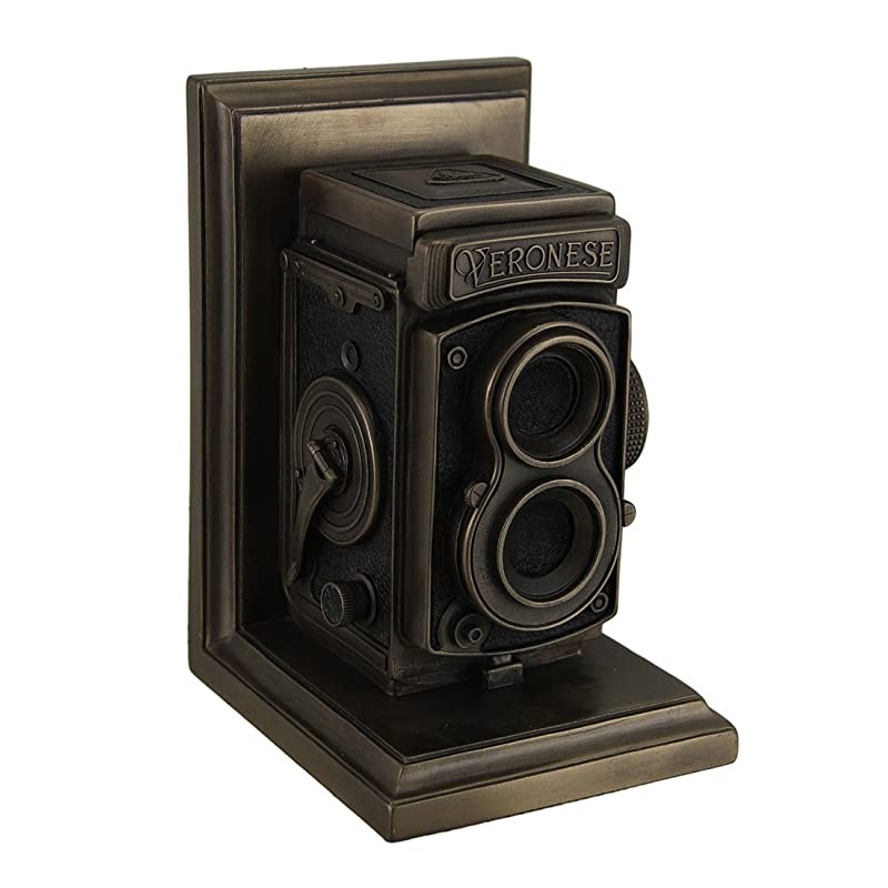 Statues Vintage Tlr Camera Decorative Bronze Finish Single Bookend Statue 5 X 7 X 425 Inches Bronze