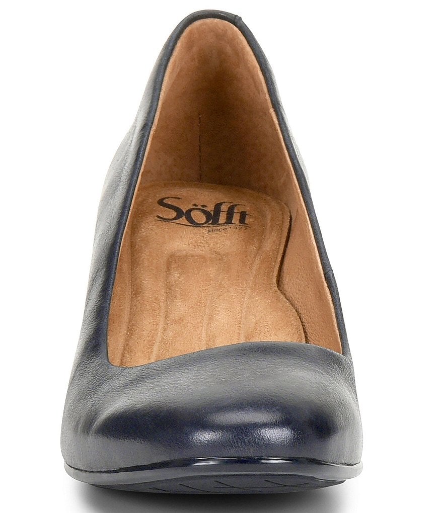 Sofft Lindon Leather Block Heel Pumps