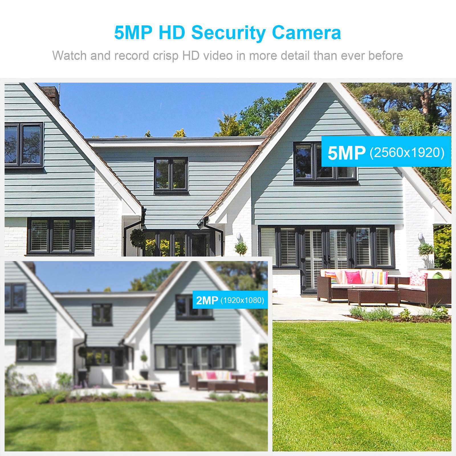 ANRAN 5MP IP Camera Wireless Security CCTV Camera WIFI Two Way Audio Waterproof Night Vision Outdoor