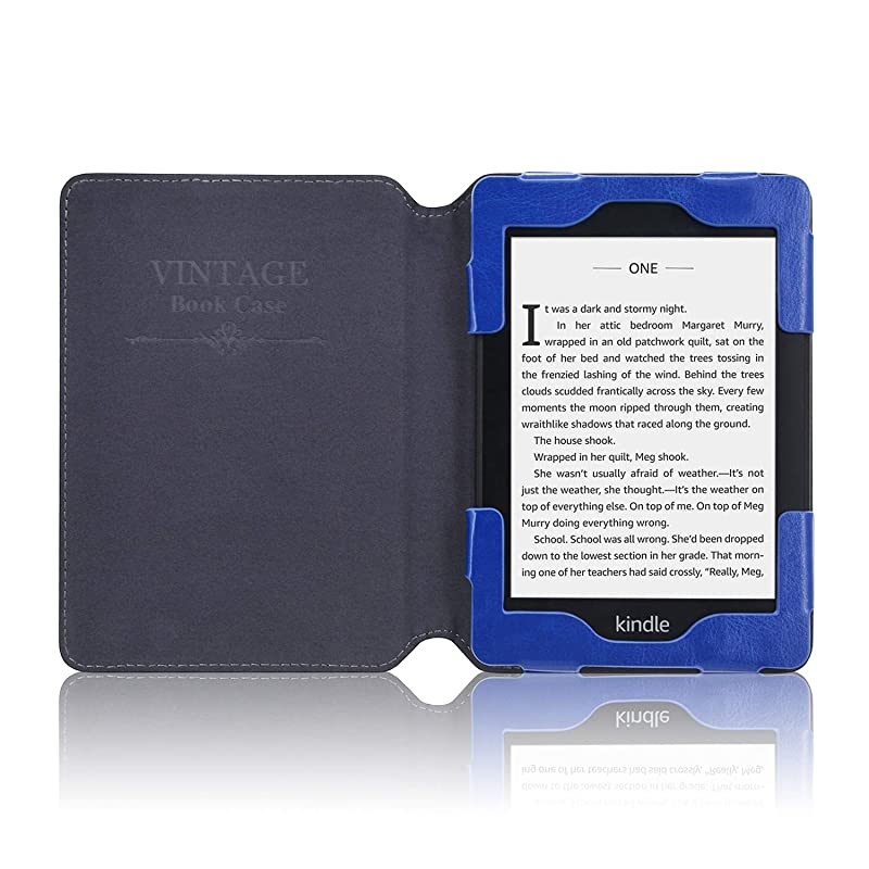 Case Fits All-New Kindle 10th Generation 2019 and 8th Gen 2016 ONLY (NOT FIT Kindle Paperwhite/Kindle Oasis), Folio Smart Leather Cover with Auto Wake Sleep & Front Pocket, Royal Blue