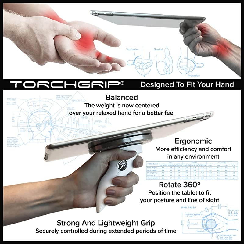 Universal Tablet Stand and Tablet Handle Compatible with iPad Samsung and Most Other Tablets WhiteBlack