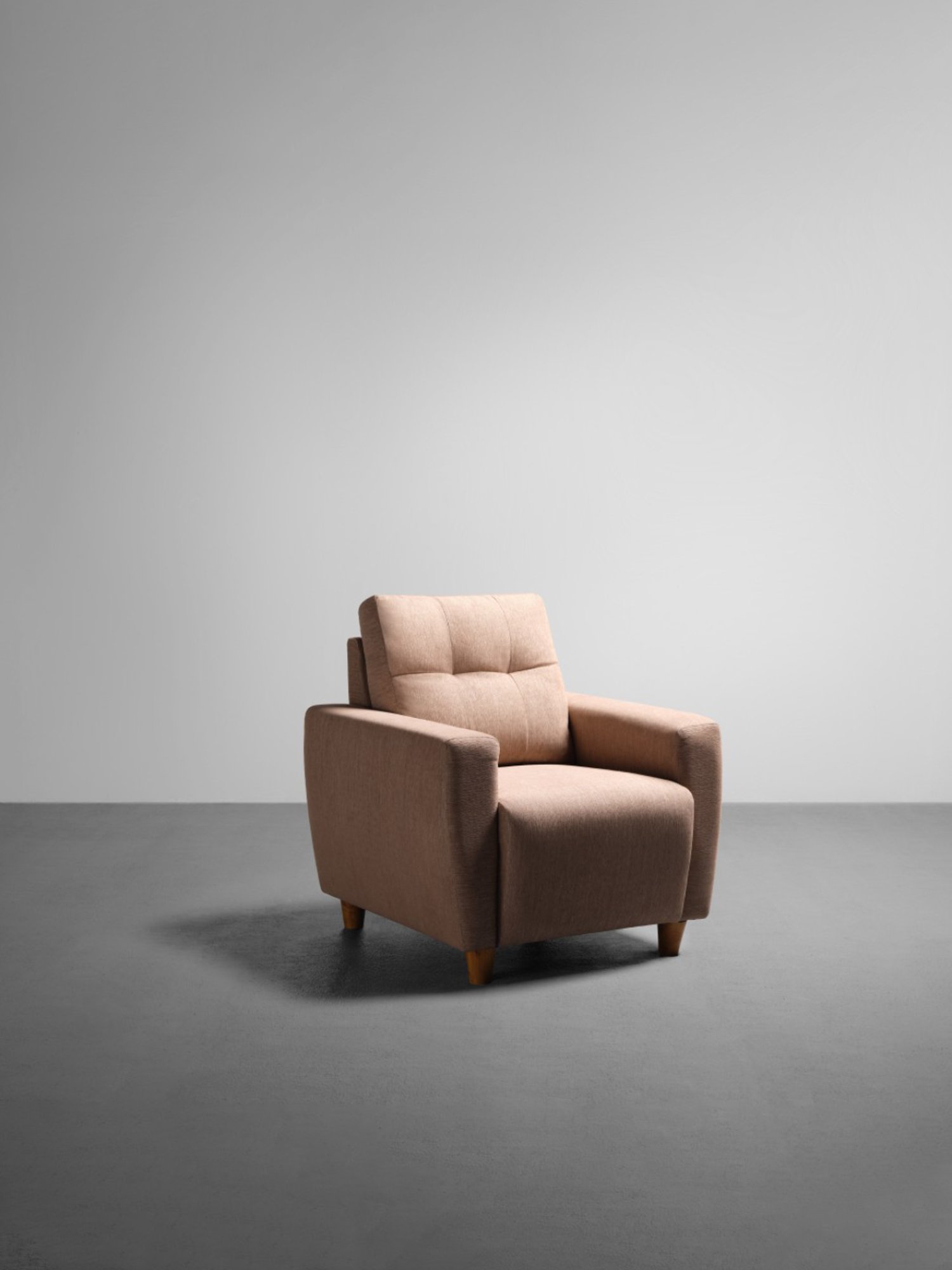 Sleepyhead Yolo Coco Brown Fabric 1 Seater Sofa