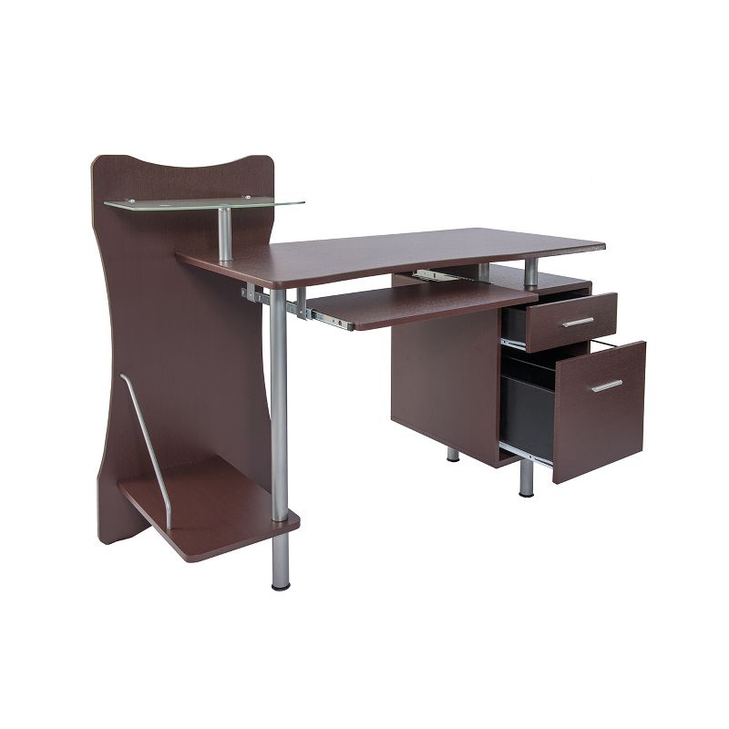 Stylish Computer Desk with Storage Brown - Techni Mobili