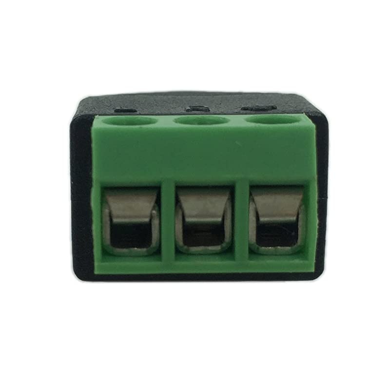 35mm 3 Pole Stereo Audio Video Male to 3 Screw Terminal Female Double Track Headphone Replacement Solderless Balum Converter Adapter 2Pack