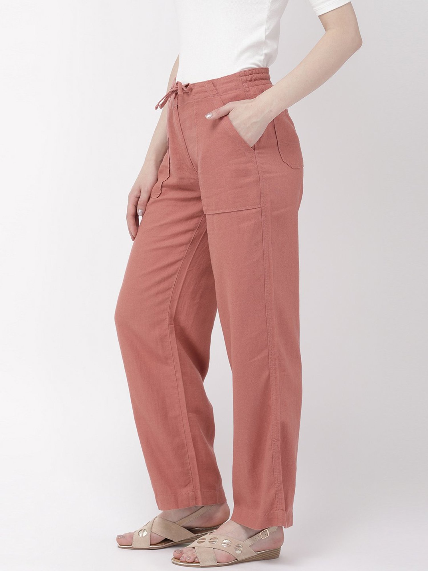 Go Colors! Peach Mid Rise Pants
