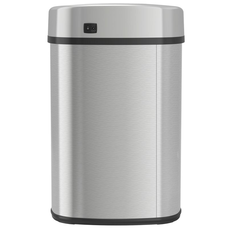 iTouchless Sensor Kitchen Trash Can with AbsorbX Odor Filter 13 Gallon Silver Stainless Steel