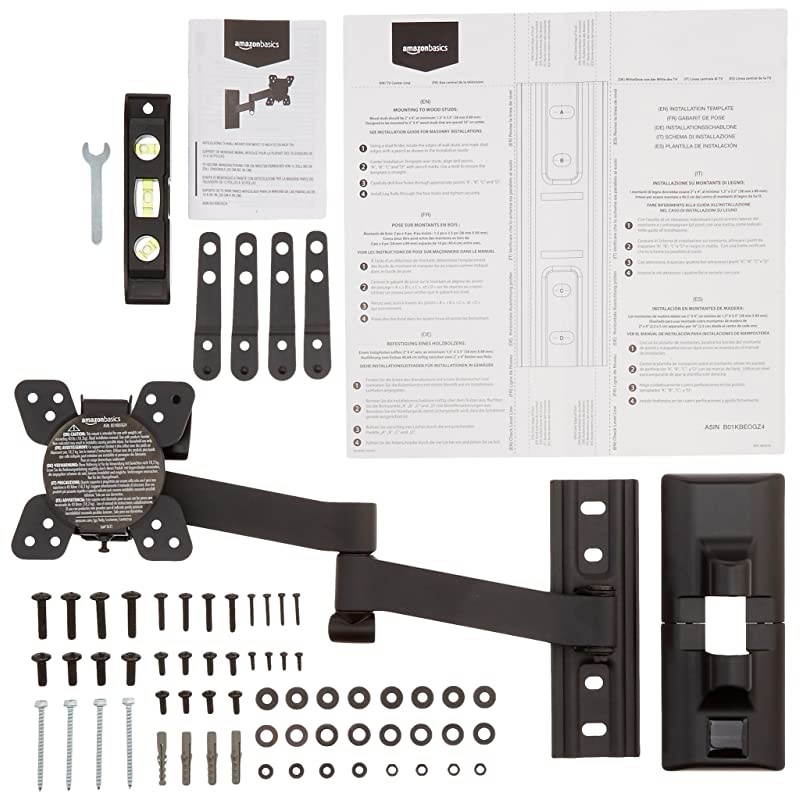 Basics HeavyDuty Full Motion Articulating TV Wall Mount for 12inch to 39inch LED LCD Flat Screen TVs
