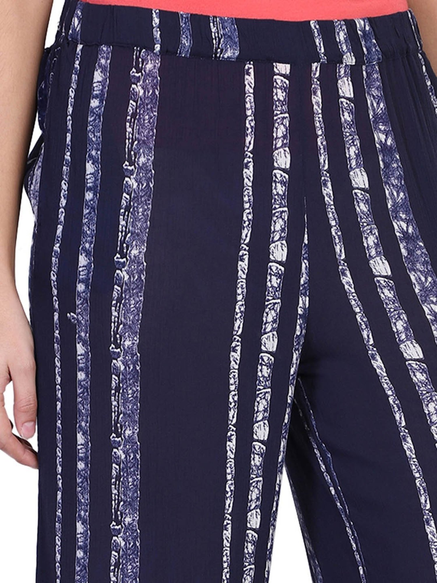 Aditi Wasan Blue Regular Fit Elasticated Pants