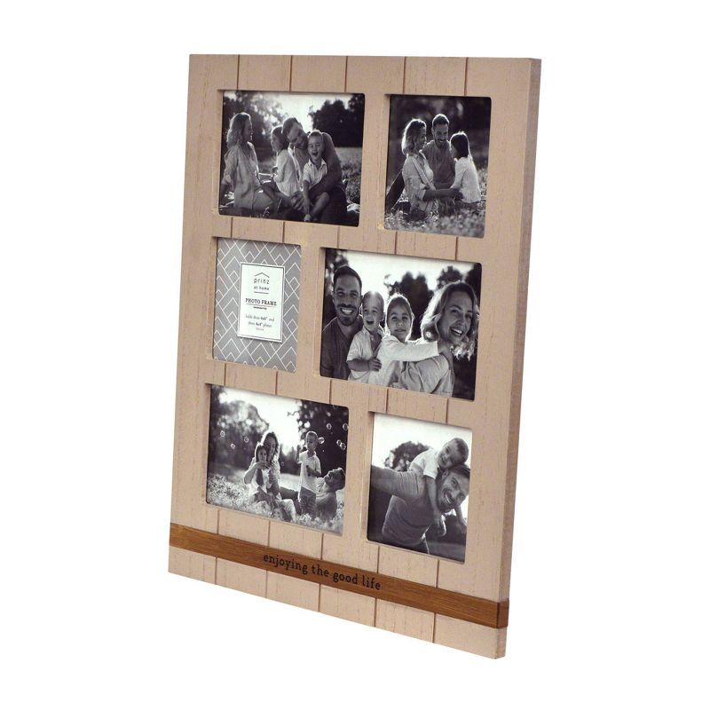 12" x 15" Eight Opening Metal Band Collage Photo Display Brown - New View