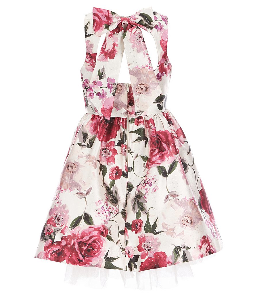 Poppies and Roses Big Girls 7-16 Flutter-Sleeve Double Hem Fit-And-Flare Dress