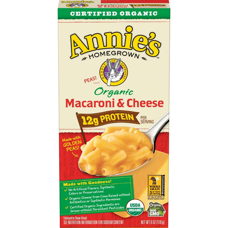 Annie's Homegrown Organic Macaroni & Cheese 20% More Protein - 6oz