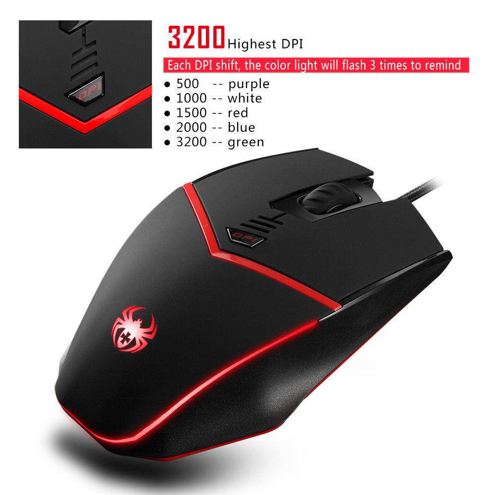ZELOTES C-13 3200DPI 6D Wired Gaming Mouse LED Optical Mouse Mice For PC Laptop