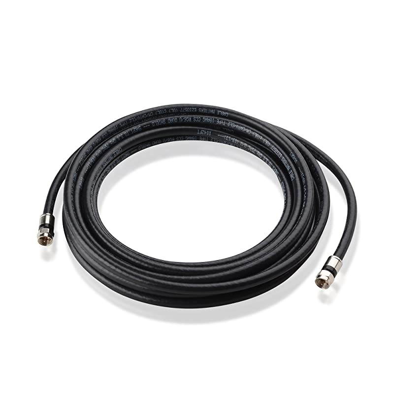 2Pack CL2 inWall Rated cm Quad Shielded Coaxial RG6 Coax in Black 15 Feet