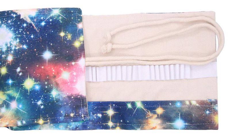 Coideal Colored Pencils Case Wrap Roll Up Holder Pouch for Artist Travel Drawing Coloring Portable Canvas Storage Organizer for Ball Pens or Pencils (72 Holes, Star Universe)