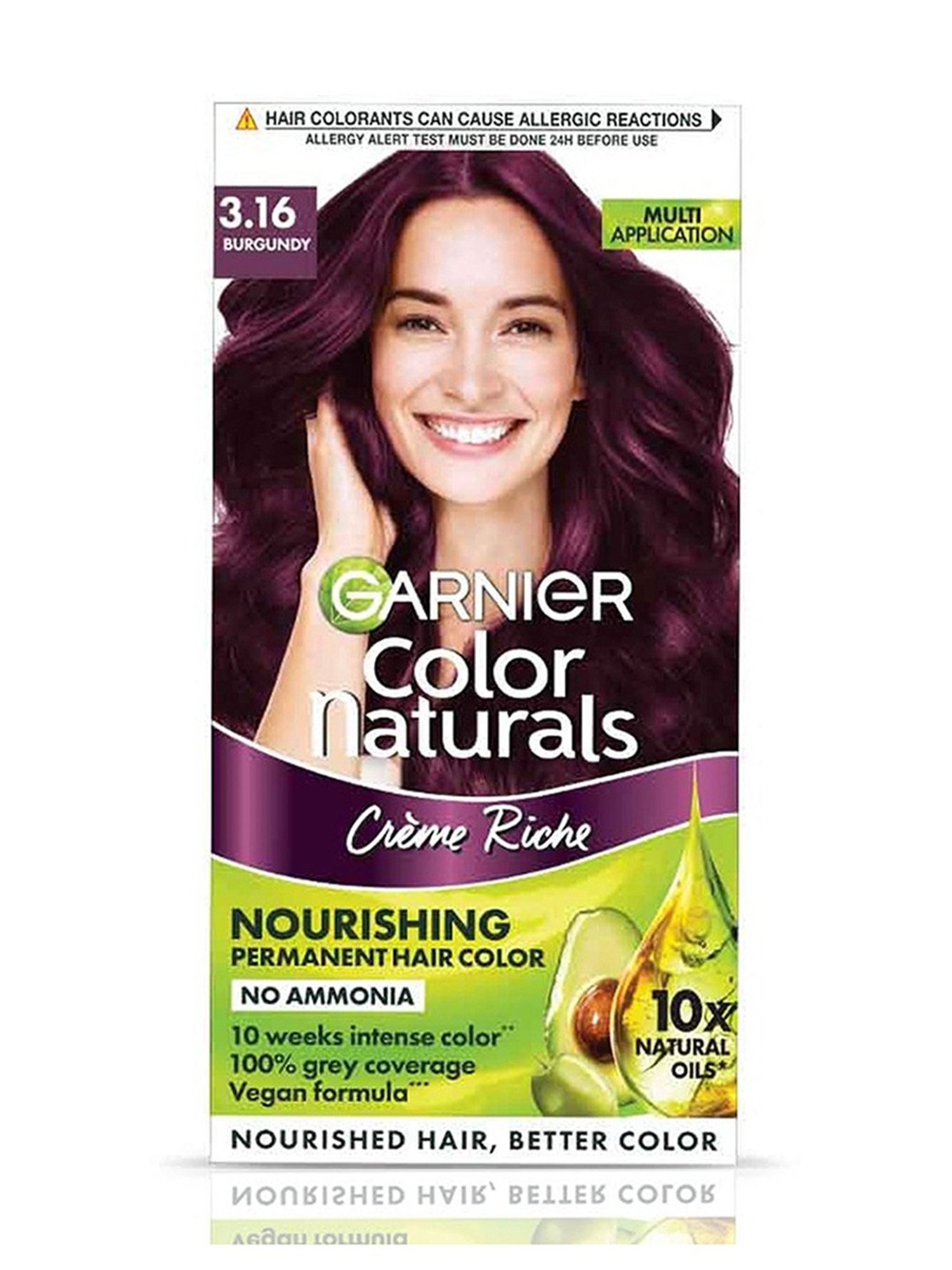 Garnier Color Naturals Creme Hair Color Shade 3.16 Burgundy - 70 ml + 60 gm