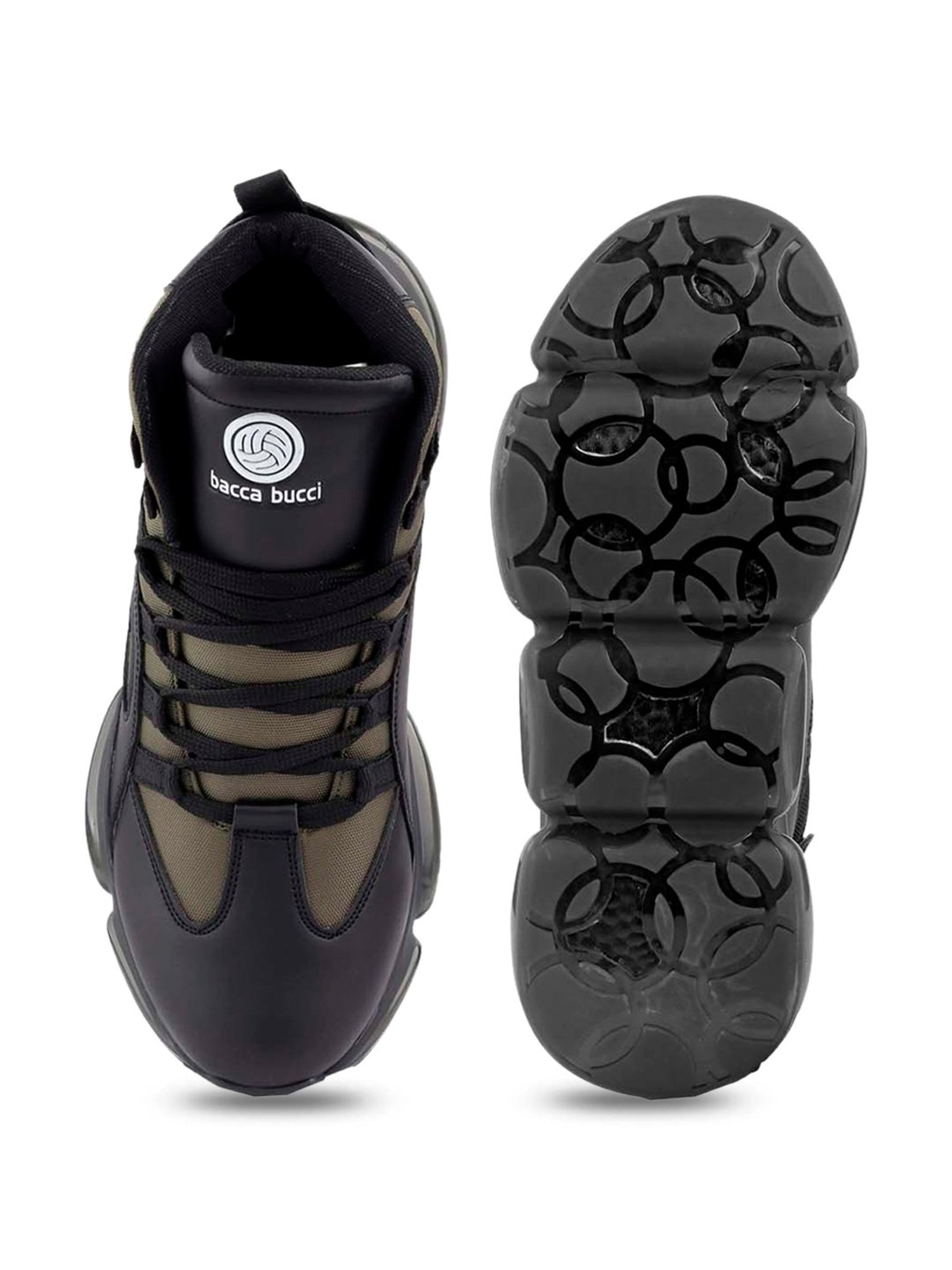 Bacca Bucci Men's DOMINATOR Olive Ankle High Sneakers