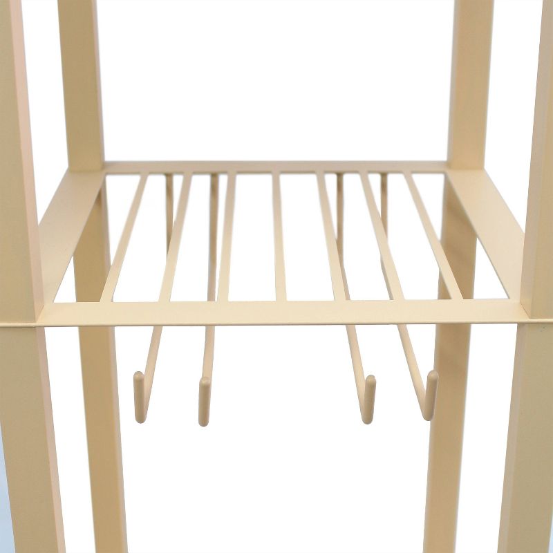 Etagere Organizer Storage Shelf Floor Lamp with Linen Shade Tan - Simple Designs