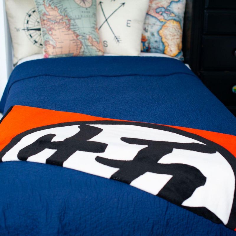 Just Funky Dragon Ball Z Custom Goku Symbol Lightweight Fleece Blanket | 45 x 60 Inches