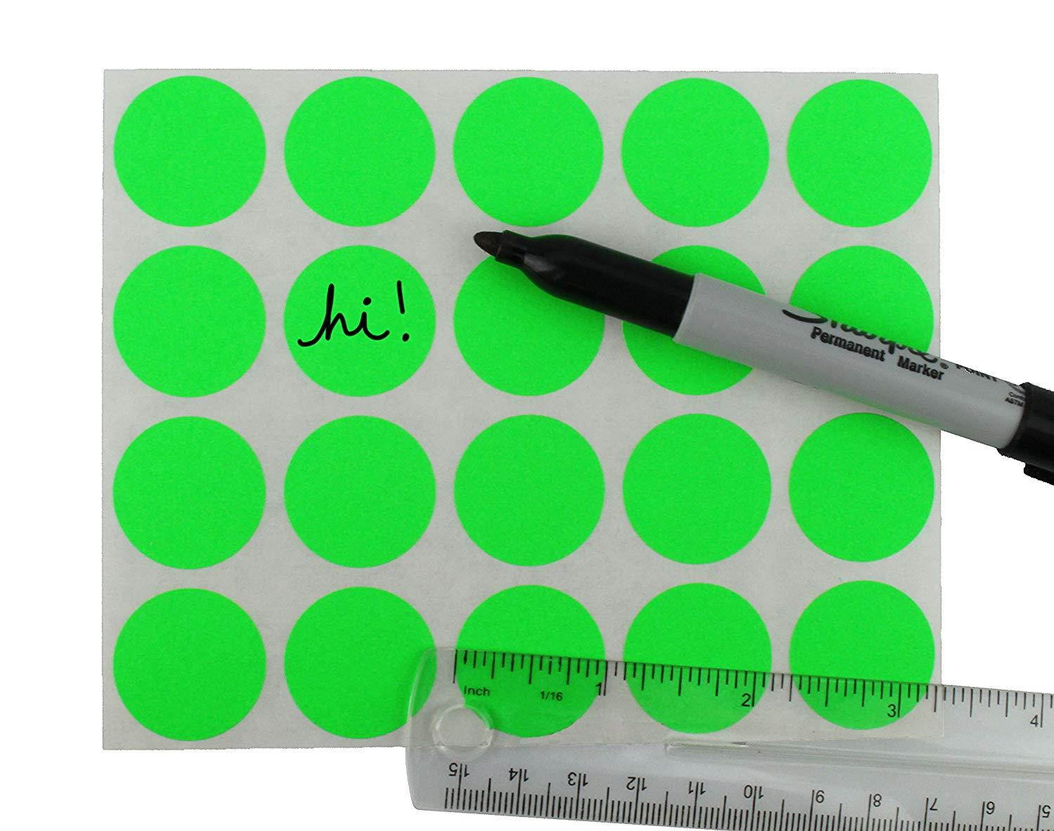 ChromaLabel 1 inch Removable Color-Code Dot Labels on Sheets | 1,000/Pack (Fluorescent Green)