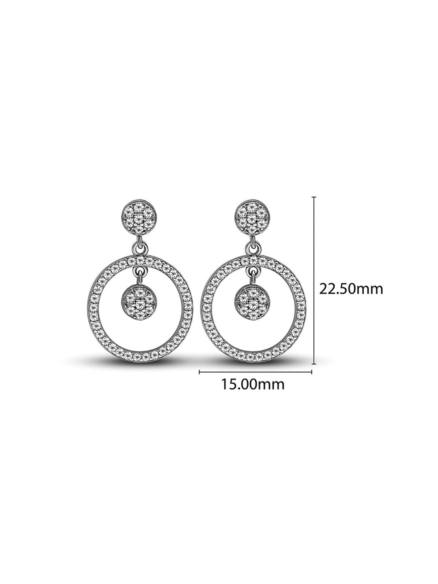Silberry 92.5 Sterling Silver Artful Drop Earrings for Women