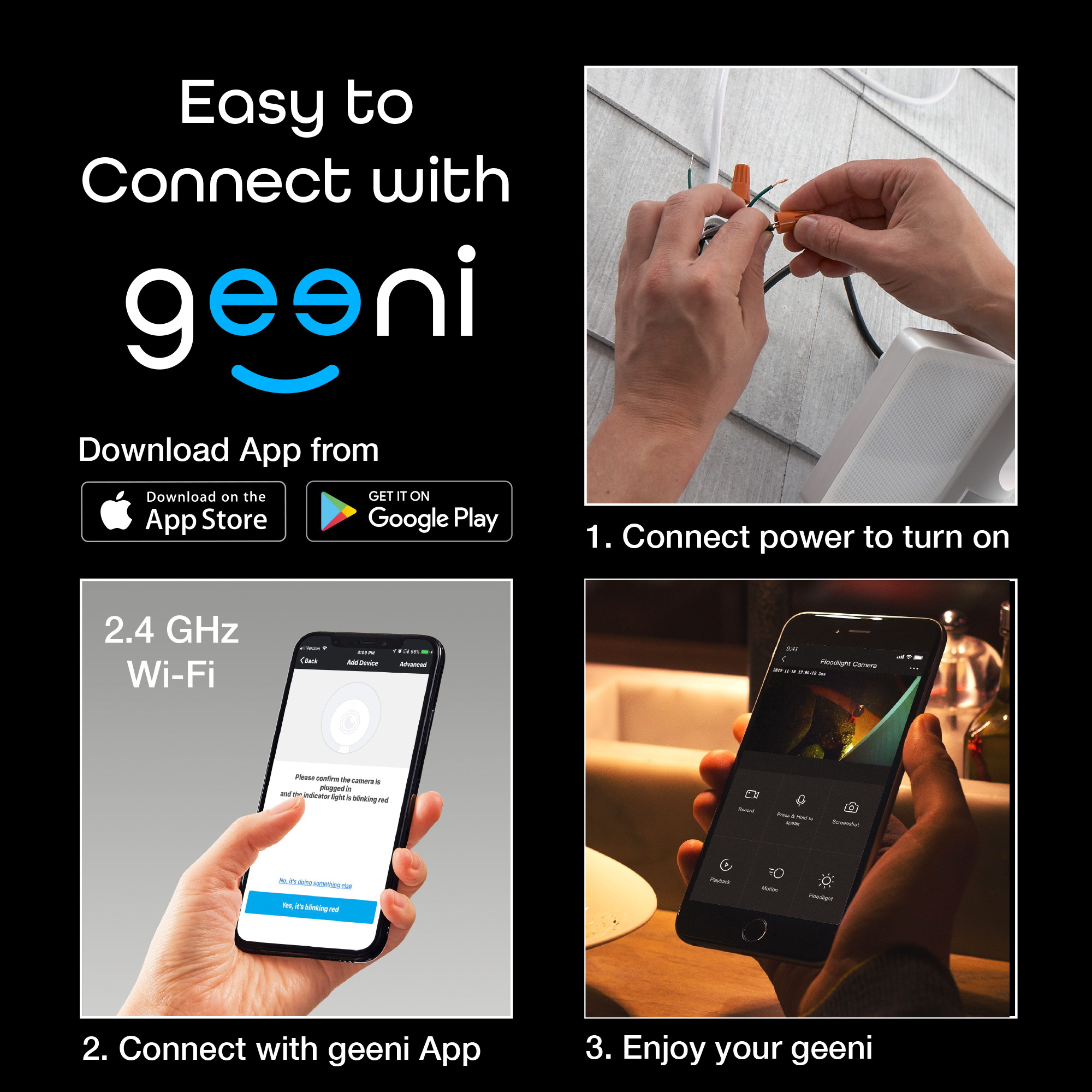 Geeni SENTRY Smart Wi-Fi Floodlight and Security Camera &ndash; Outdoor Light and Security Camera for Home Surveillance &ndash; No Hub Required &ndash; Works with Amazon Alexa & Google Assistant, Requires 2.4 GHz Wi-Fi