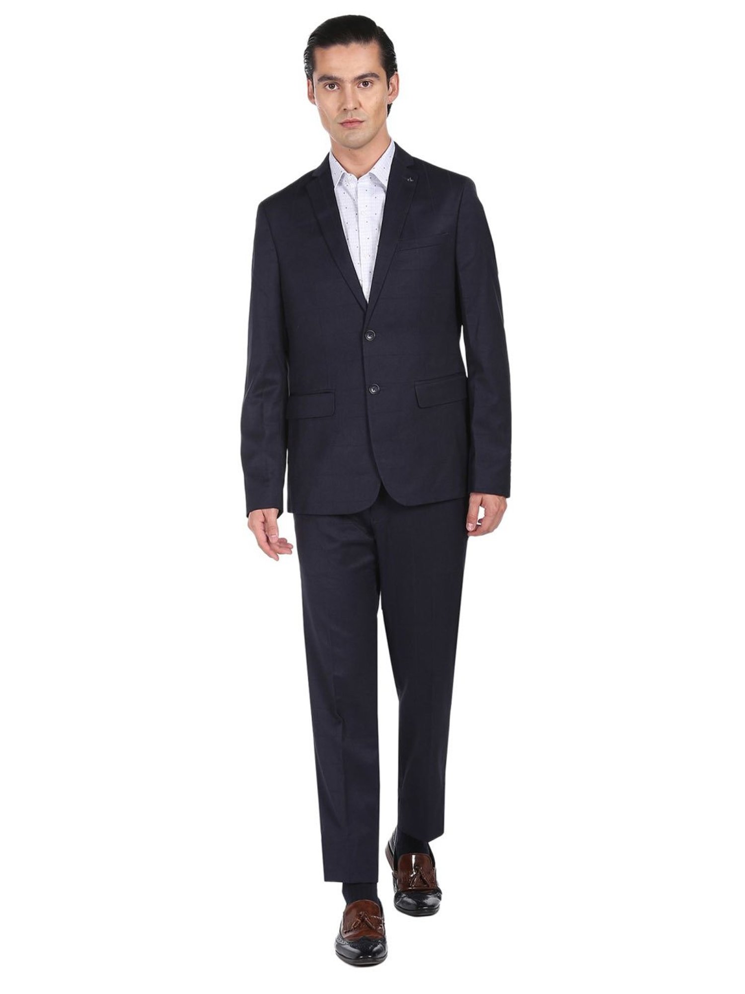 Parx Black Regular Fit Two Piece Suit