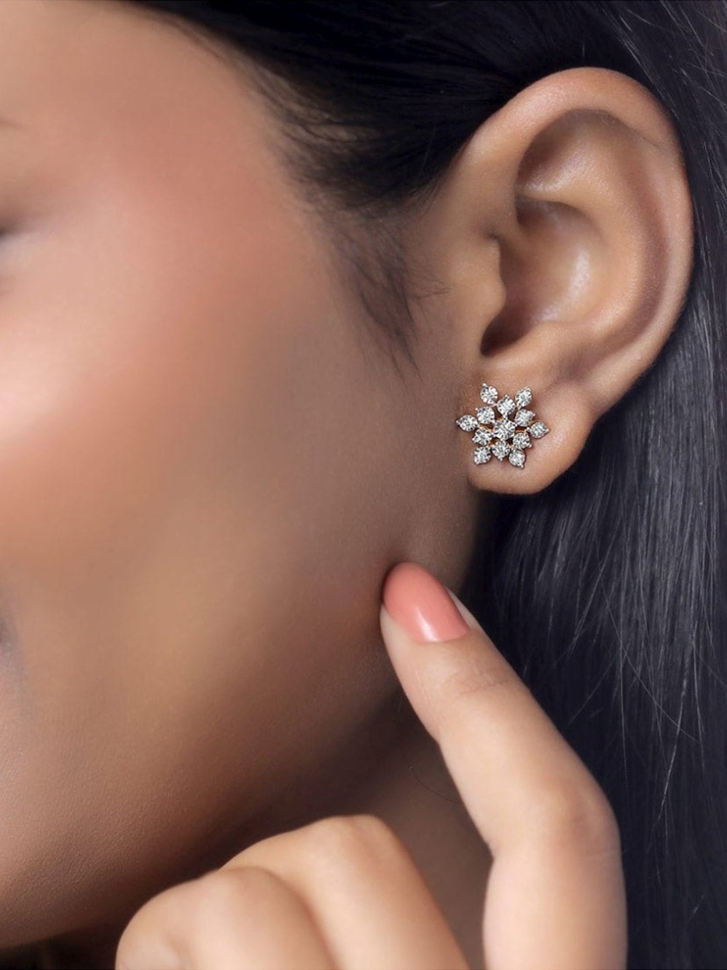 Candere by Kalyan Jewellers Asteroids 18k Yellow Gold Diamond Stud Earrings