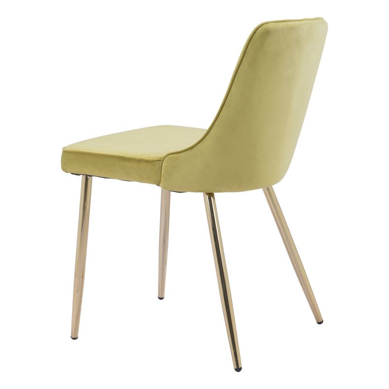 Modern Luxe Dining Chair Green Velvet - ZM Home