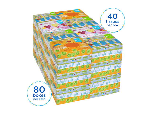 Kleenex Professional Facial Tissue for Business (21195), Flat Tissue Boxes, 80 Junior Boxes / Case, 40 Tissues / Box