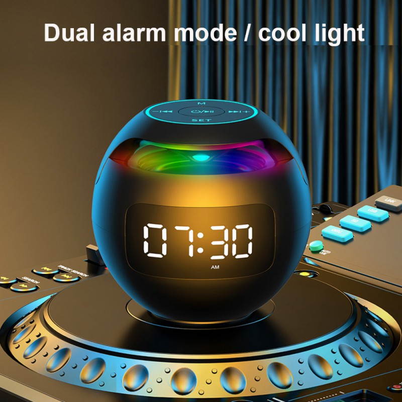 Mini Bluetooth 5.0 Speaker Wireless Bluetooth Sound Box With LED Display Alarm Clock Hifi MP3 Music Play Compatible With TF Card