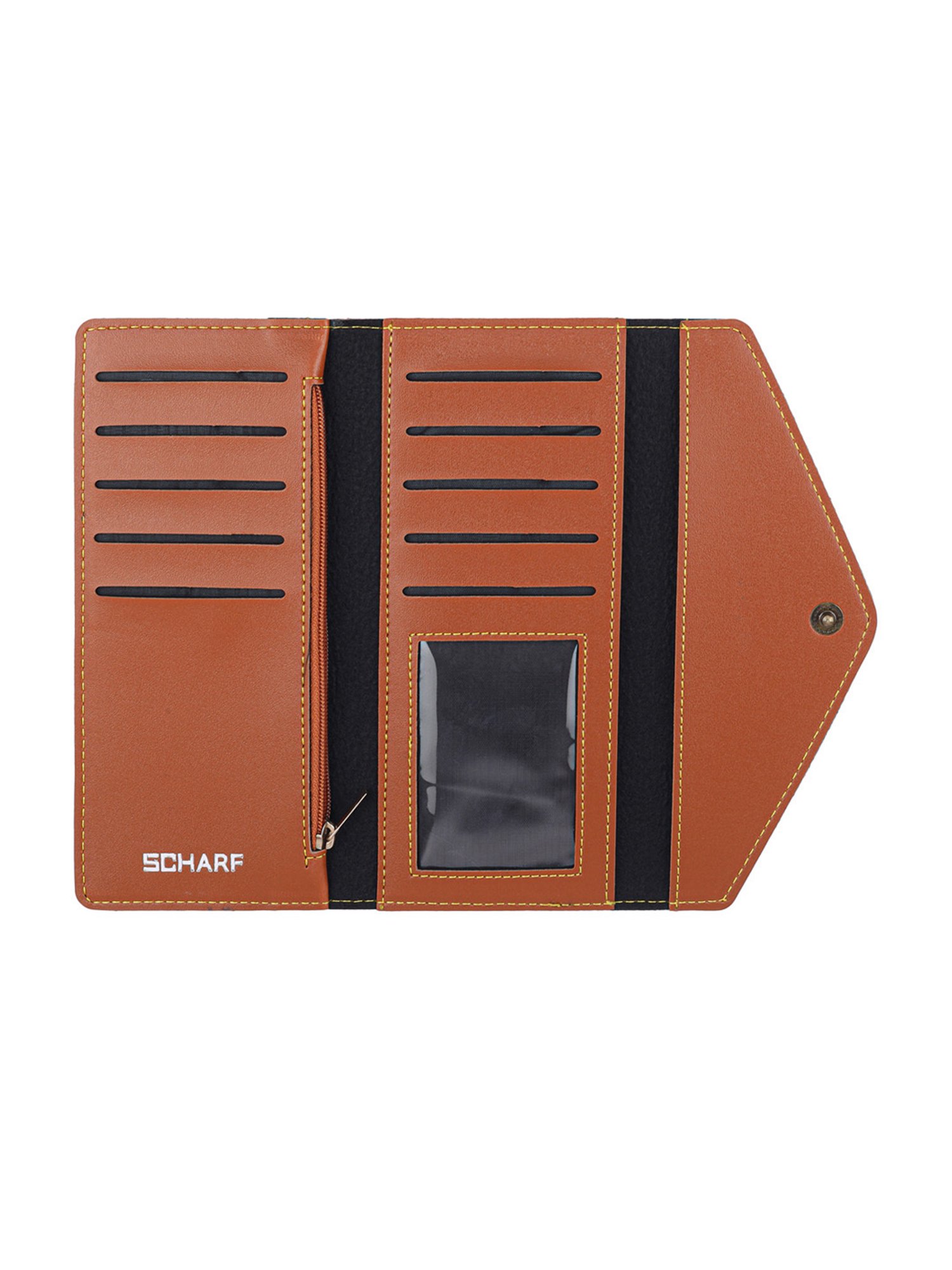 SCHARF Tan Solid Bi-Fold Wallet for Women