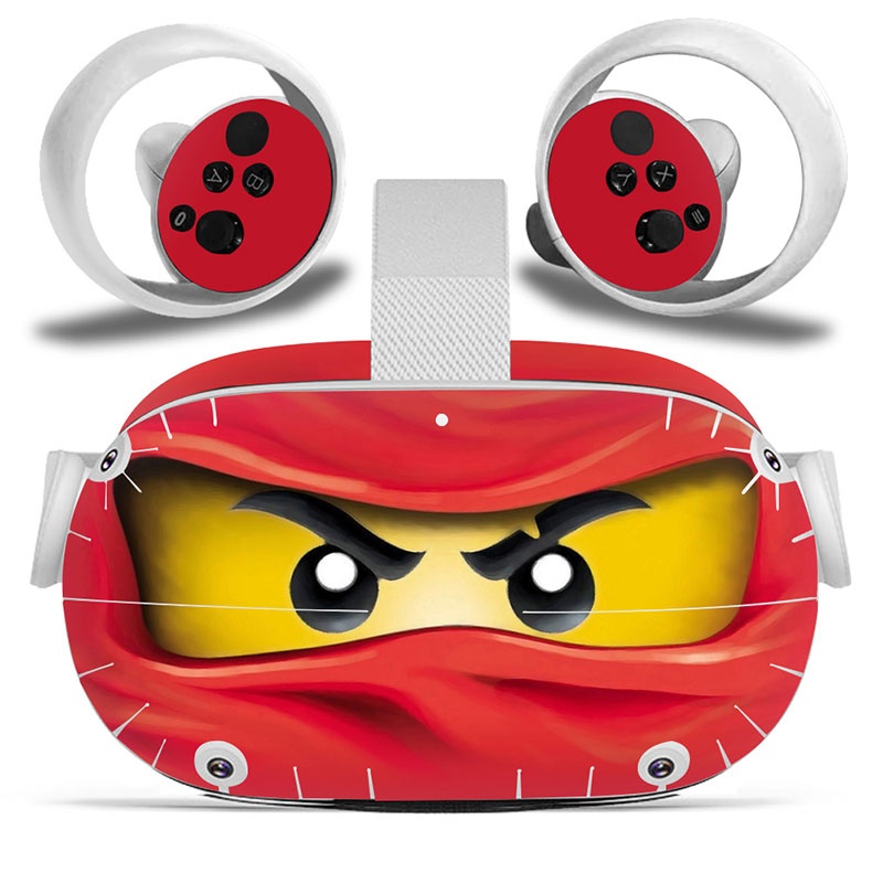 Amify Vinyl Skin Sticker for Oculus Quest 2 VR Headset Controller PVC Decals Cute Cartoon Wrap Cover for Oculus Quest 2 Accessories