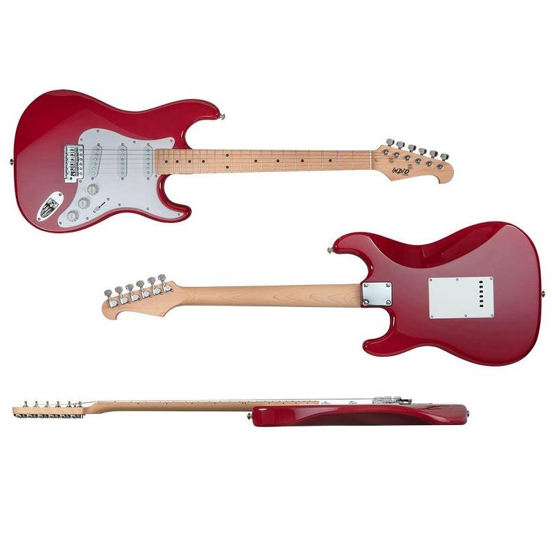 Monoprice Indio Cali Classic Electric Guitar - Wine Red, With Gig Bag