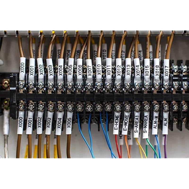 Compatible Labels Replacement for DYMO 18053 Industrial Heat Shrink Tube Labels Fit with DYMO Rhino 4200 5200 3000 5000 6000 Industrial Label Maker Black on White 38 x 495Pack