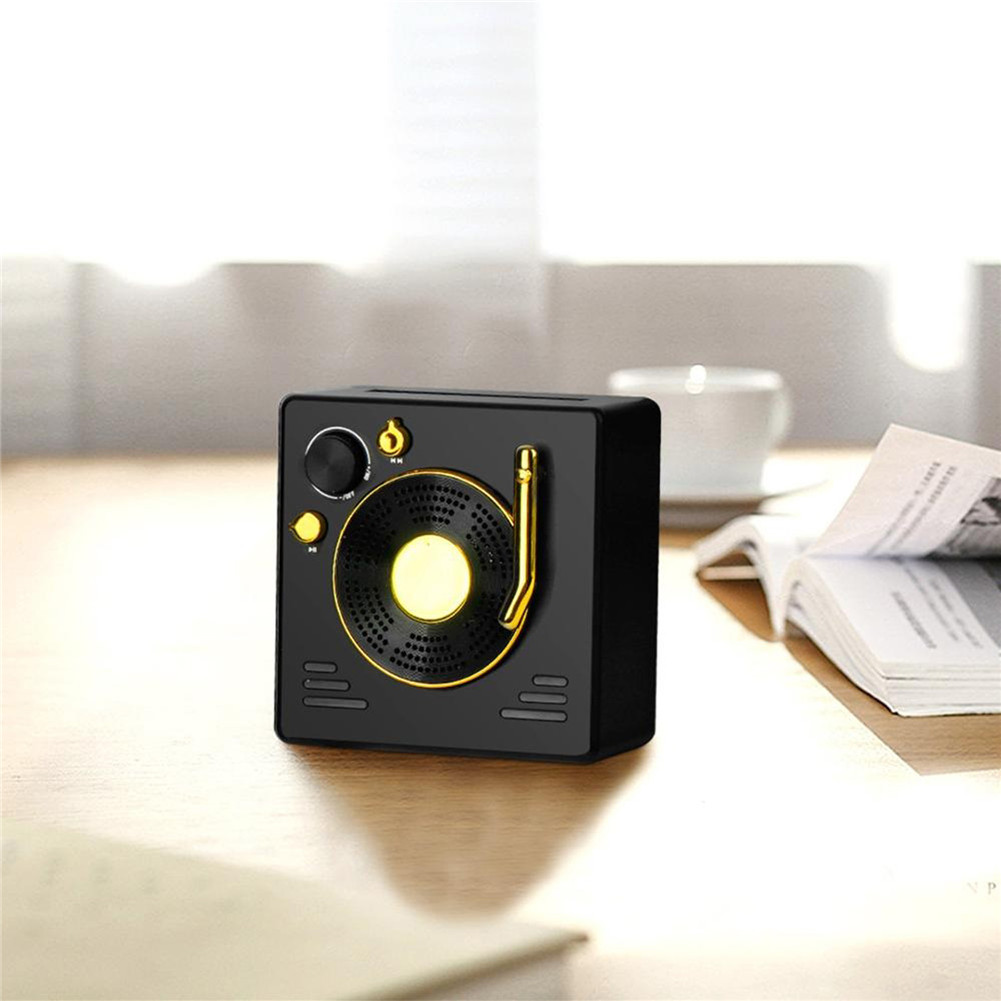 Vintagel Record Player Style Bluetooth Speaker Old Fashioned Classic Style  Gift Bass Enhancement Loud Volume Speaker