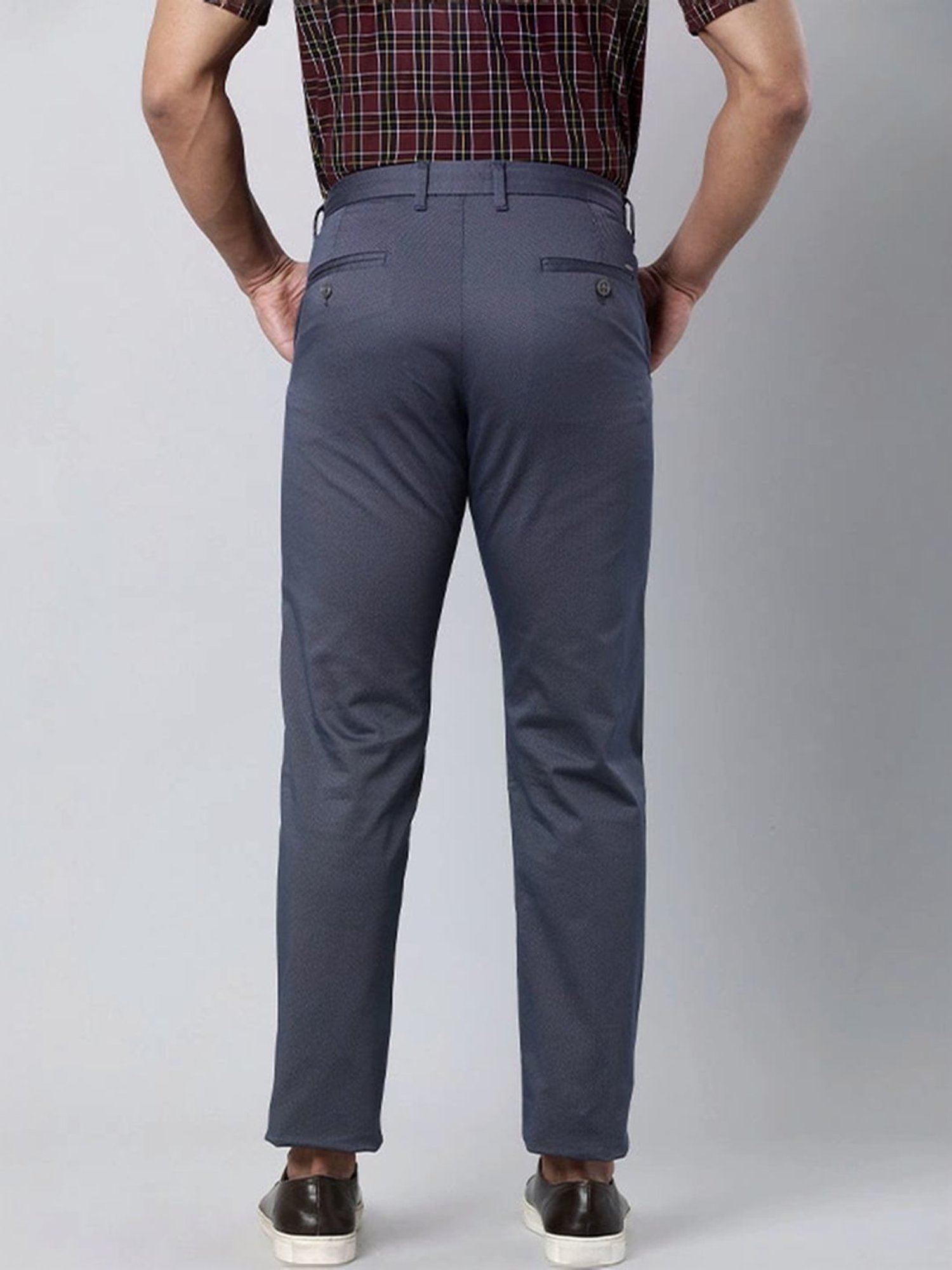 Indian Terrain Grey Slim Fit Trousers