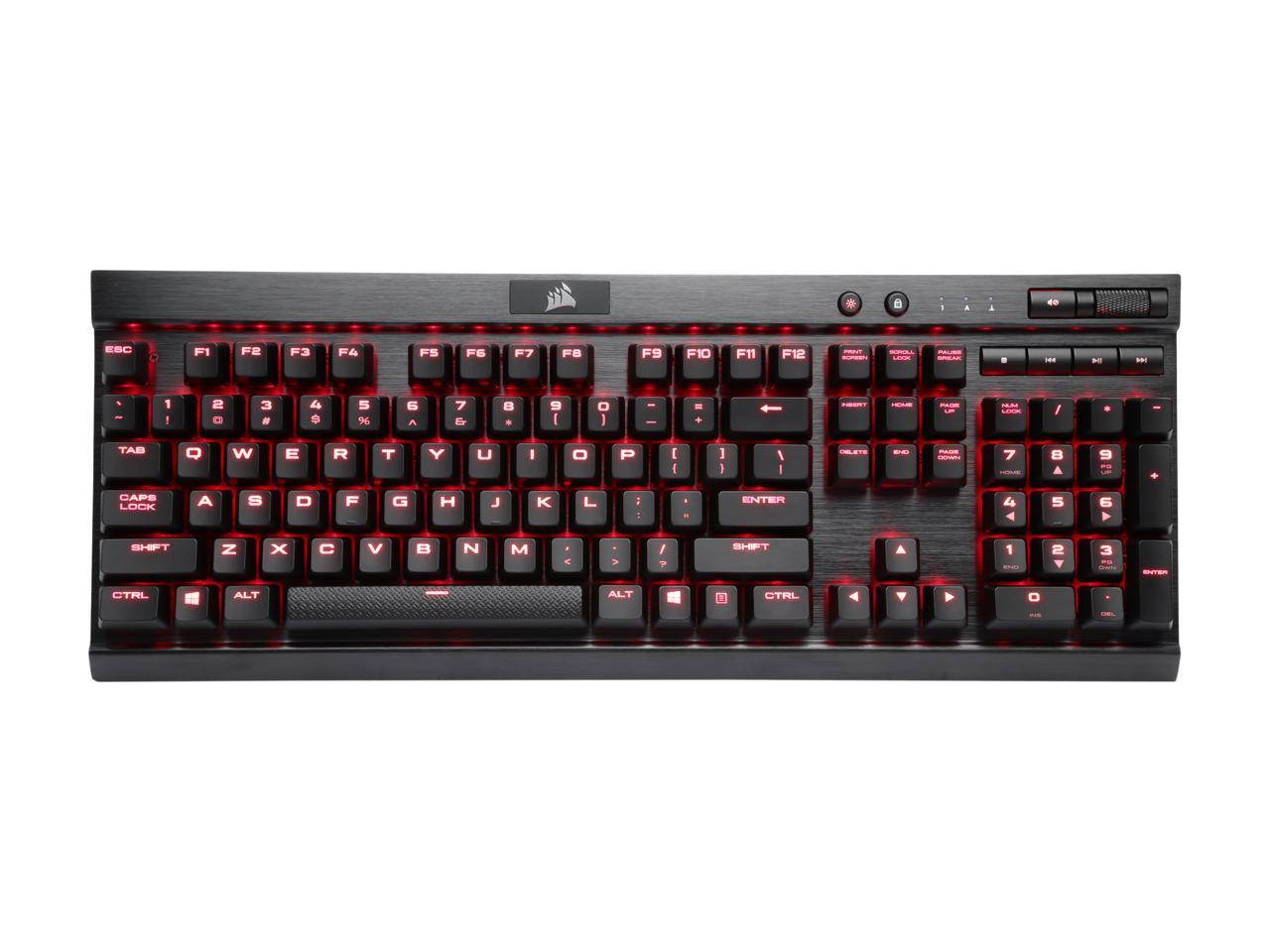 Corsair Gaming K70 LUX Mechanical Keyboard Backlit Red LED Cherry MX Blue (CH-9101021-NA)