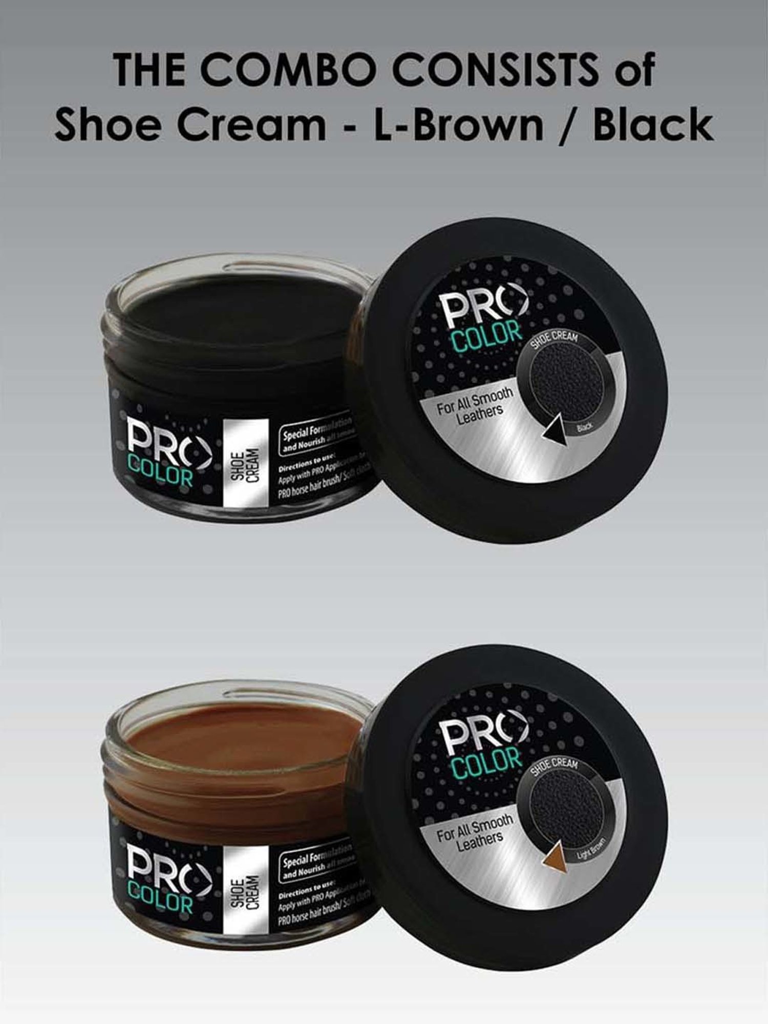 Pro Light Brown & Black Shoe Cream Combo