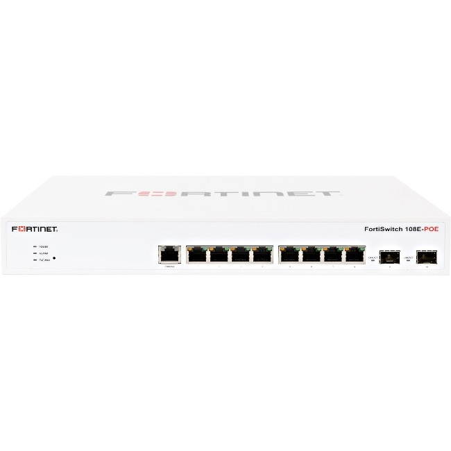Fortinet FortiSwitch 108E-POE 8 Port Layer 2 Gigabit Ethernet Switch - FS-108E-POE