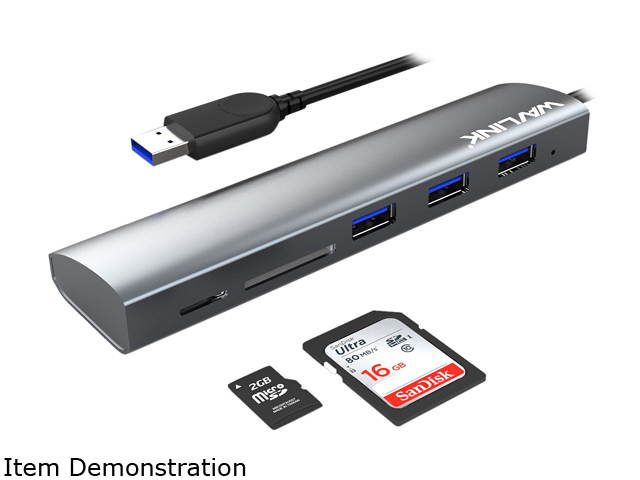 Wavlink 4-Port USB3.0 Hub, USB 3.0 Portable Aluminum Hub, USB Extension Multi-function Hot Swapping, plug and play, Built-in surge protectors, for Mac, MacBook, MacBook Pro/Air/Mini, or any PC - Blue