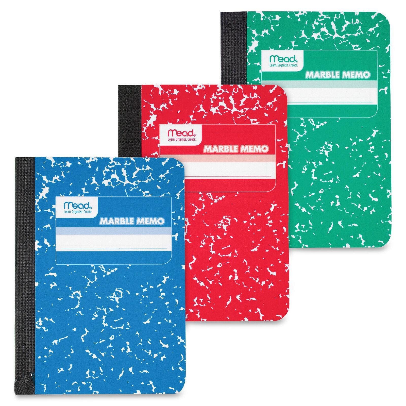 Mead Square Deal Colored Memo Book - 80 Sheet - Narrow Ruled - 3.50" X (45417)