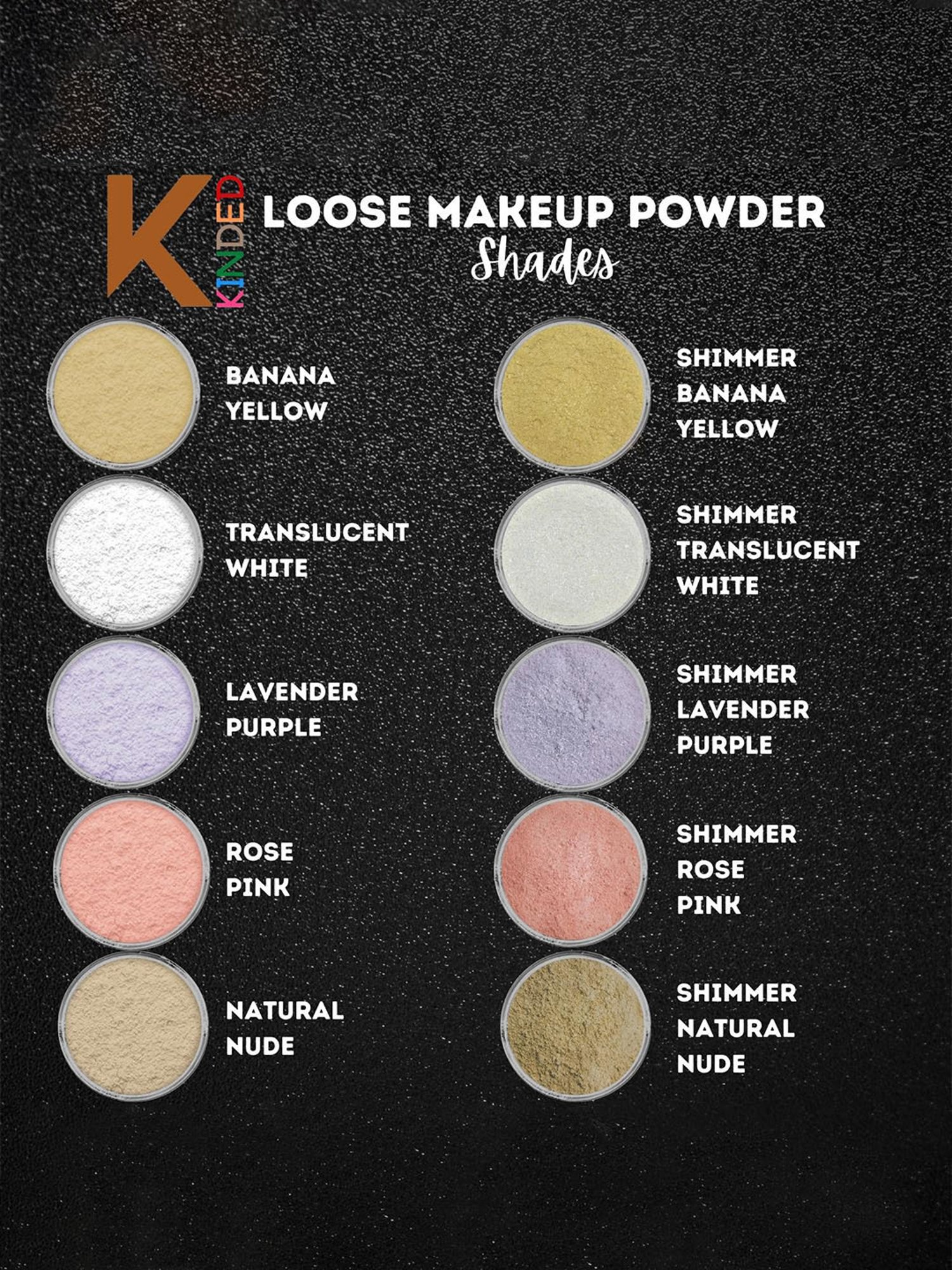 KINDED Highlighter Loose Powder Shimmer Translucent White - 30 gm
