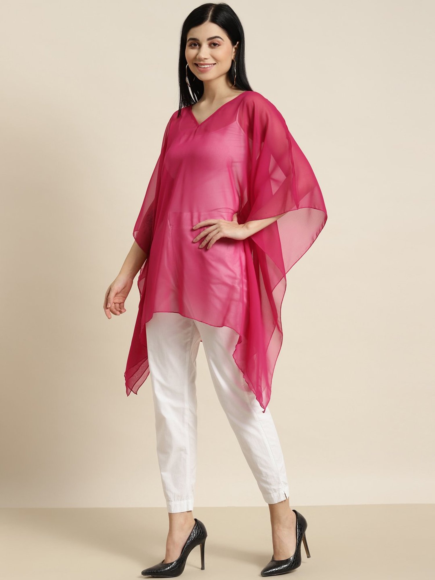 Qurvii Pink Kaftan Top