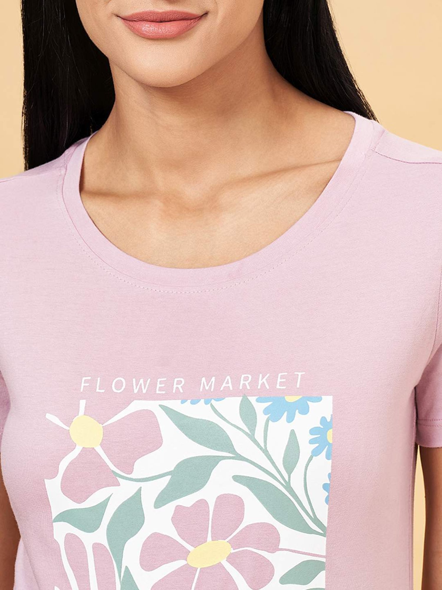 Honey by Pantaloons Pink Cotton Printed T-Shirt