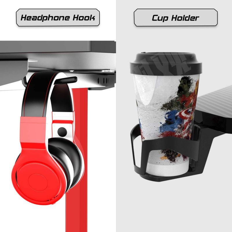 RESPAWN 3000 Gaming Computer Desk - Ergonomic Height Adjustable Gaming Desk, in Blue (RSP-3000-BLU)