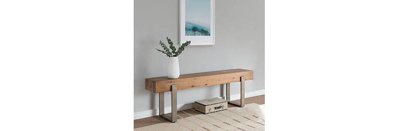 Dartem Rustic Industrial Bench Brown - Aiden Lane