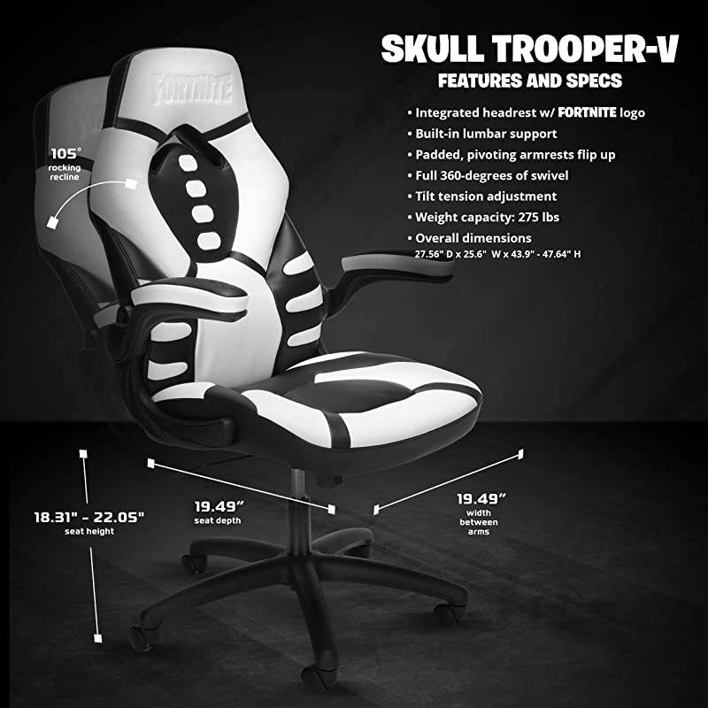 SKULL TROOPER-V Fortnite Gaming Reclining Ergonomic Chair (TROOPER-01)